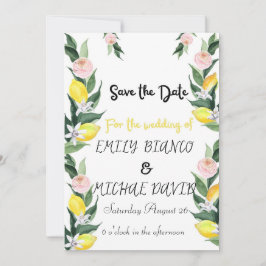 Invitación Citrus Lemon Wedding Yellow Lemon 
