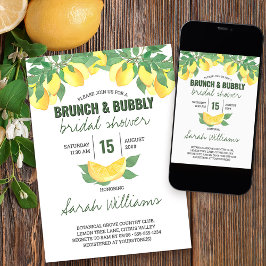 Invitación Citrus Lemons Brunch & Bubbly Bridal Shower