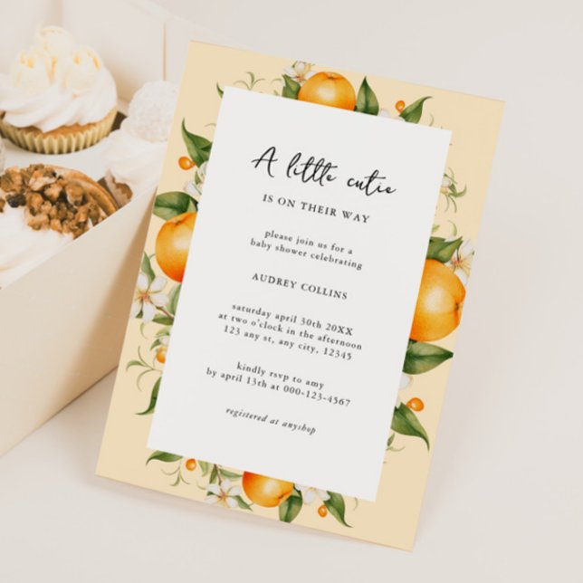 Invitación Citrus Little Cutie Baby Shower (Subido por el creador)