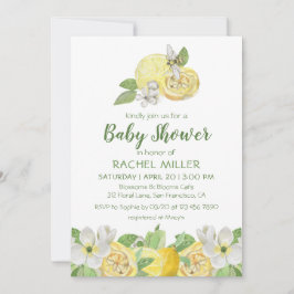 Invitación Citrus moderno Floral Lemon Watercolor Baby Shower
