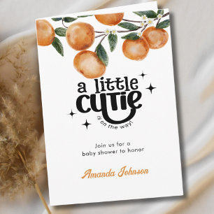 Invitación Citrus Naranja acuarela Pequeña Cutie Baby Shower