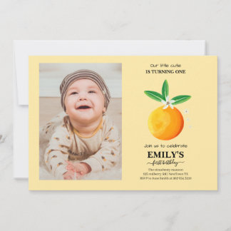 Invitación Citrus naranja cutie girar uno
