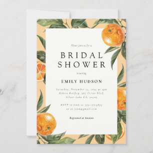 Invitación Citrus Naranja Elegant Bridal Shower