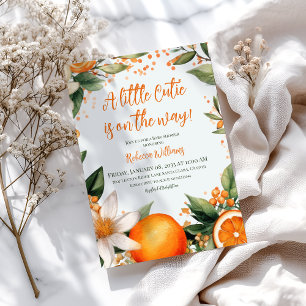 Invitación Citrus Naranja italiano pequeño cutie Baby Shower