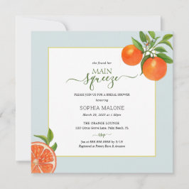 Invitación Citrus Naranja Main squeeze Bridal Shower
