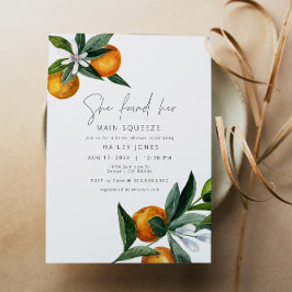 Invitación Citrus Naranja Main Squeeze Bridal Shower