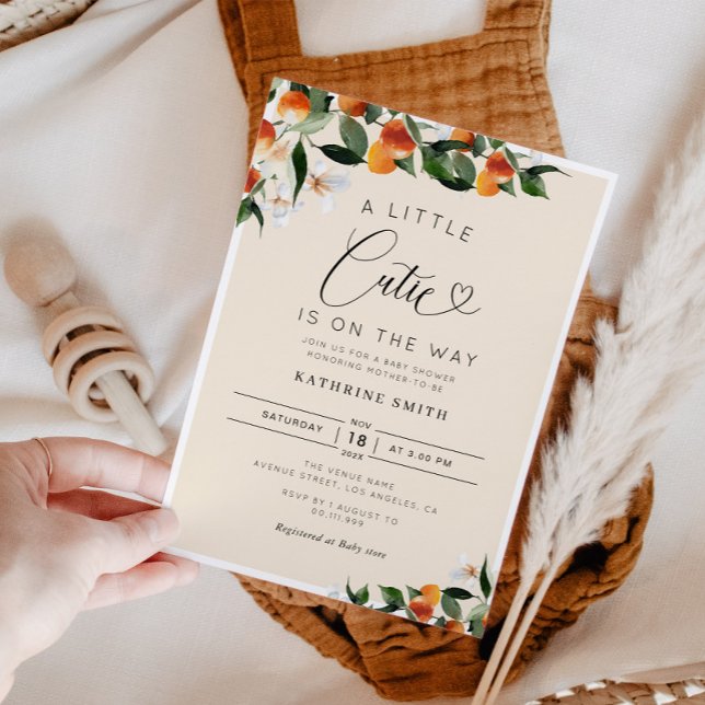 Invitación Citrus naranja pequeña cutie bebé ducha (Subido por el creador)