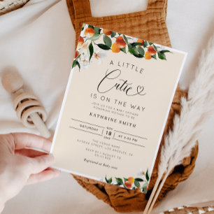 Invitación Citrus naranja pequeña cutie bebé ducha