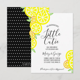 Invitación CITRUS niño o chica BABY SHOWER limón negro