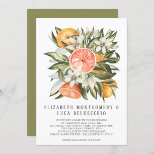 Invitación Citrus Orchard Boda Botánico Boho
