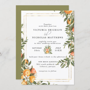 Invitación Citrus Orchard Boda Botánico Boho