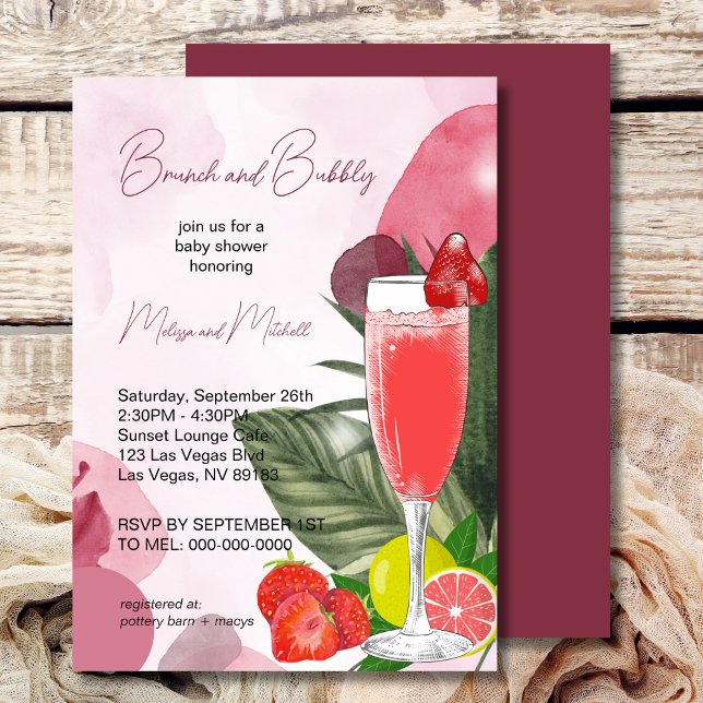 Invitación Citrus Purple Brunch Y Baby Shower Bubbly (Subido por el creador)