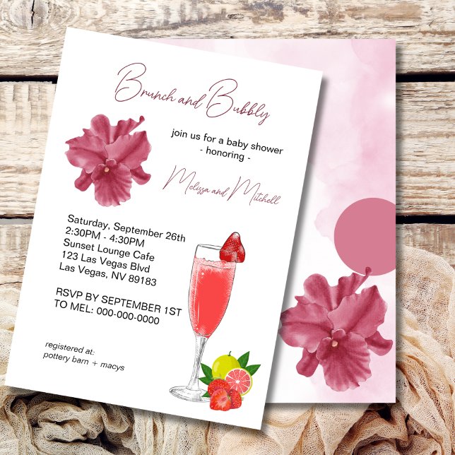 Invitación Citrus Purple Brunch Y Baby Shower Bubbly (Subido por el creador)
