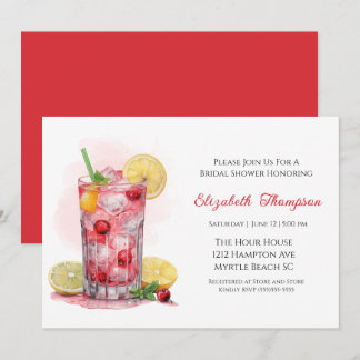 Invitación Citrus Red Fruit Bebe Cocktail Bridal Shower