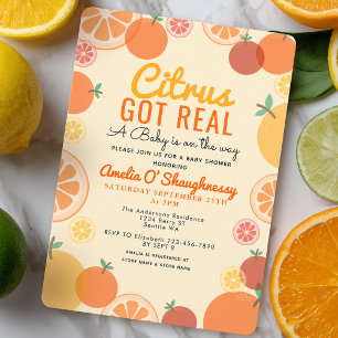 Invitación Citrus tiene Baby Shower Verano De Frutas Real