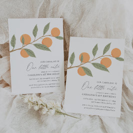 Invitación Citrus, un pequeño Naranja cutáneo, primer cumplea