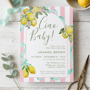Invitación Citrus Verano Limón Arco Italiano Ciao Baby Shower