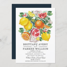 Invitación Citrus Watercolor Boda Botánico