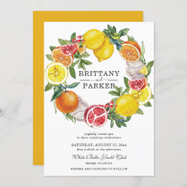 Invitación Citrus Watercolor Boda de guirnaldas botánicas
