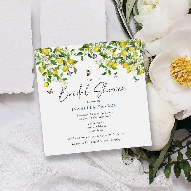 Invitación Citrus Watercolor Lemon Bridal Shower (Subido por el creador)
