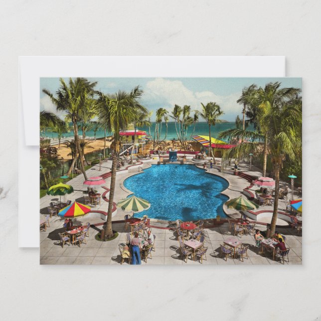 Invitación City - Miami FL - Sitting poolside 1941 (Anverso)