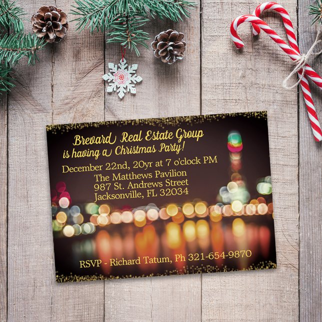 Invitación City Night Lights Corporate Navidades Fiesta (Subido por el creador)