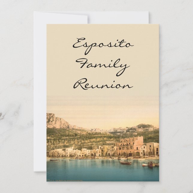 Invitación Ciudad de Capri, isla de Capri, Campania, Italia (Anverso)