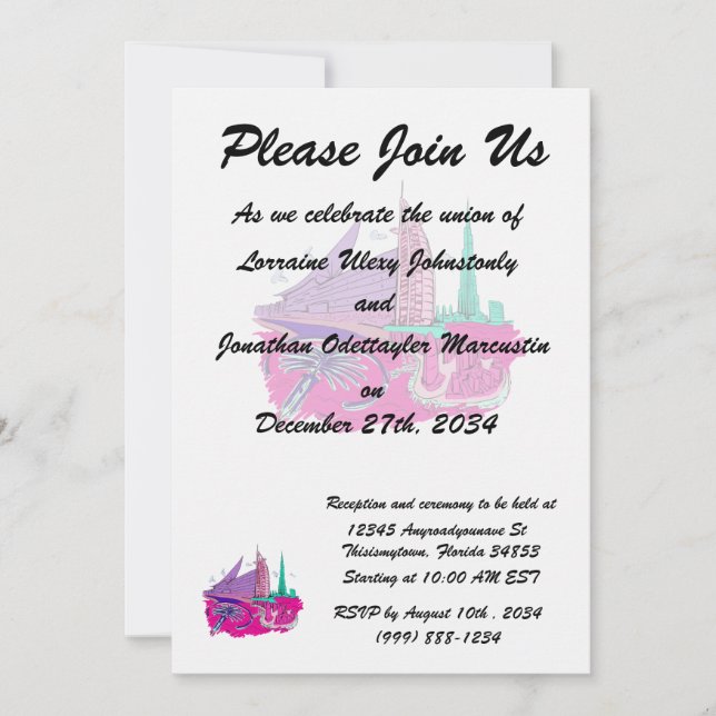 Invitación ciudad de Dubai no txt diseño gráfico rosa.png (Anverso)