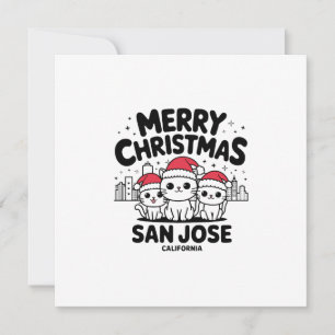 Invitación Ciudad San Jose California Feliz Navidad Gatos EE.