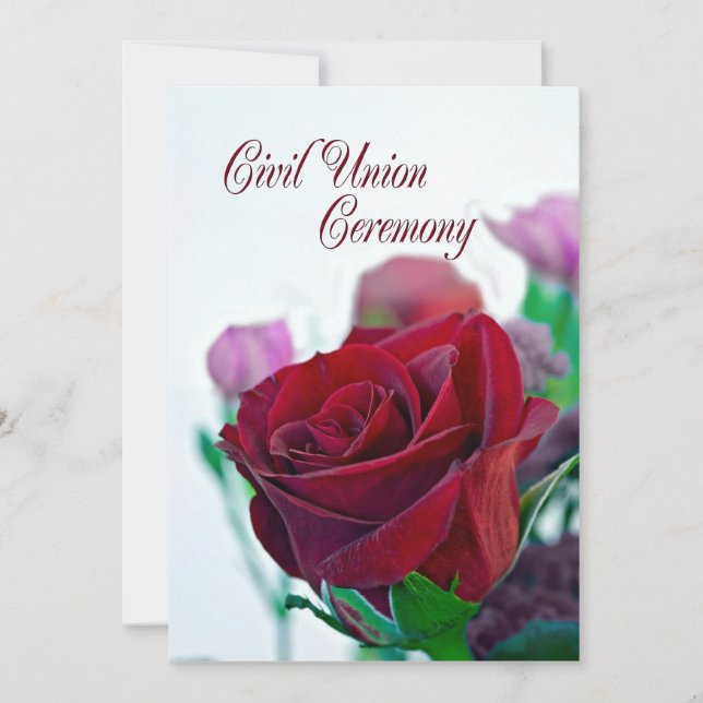 Invitación civil de la ceremonia de la unión (Anverso)