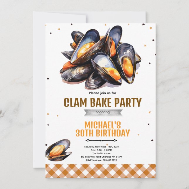 Invitación Clam Bake Birthday Party Invitation (Anverso)
