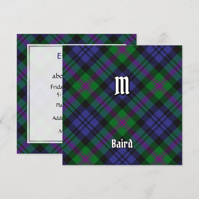 Invitación Clan Baird Tartan (Anverso / Reverso)