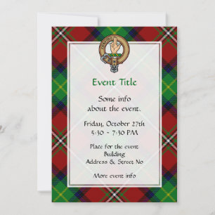 Invitación Clan Boyd Escudo sobre Tartán