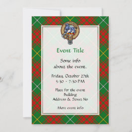 Invitación Clan Bruce Escudo sobre la caza de tartán