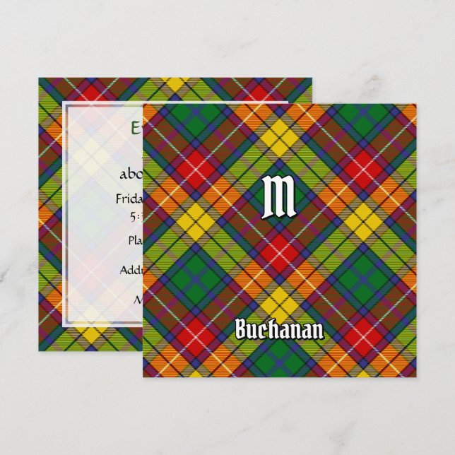 Invitación Clan Buchanan Tartan (Anverso / Reverso)