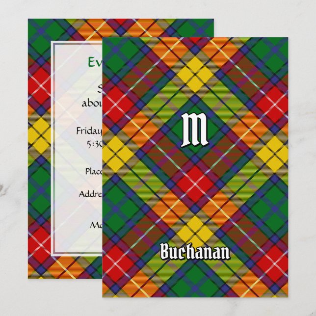 Invitación Clan Buchanan Tartan (Anverso / Reverso)