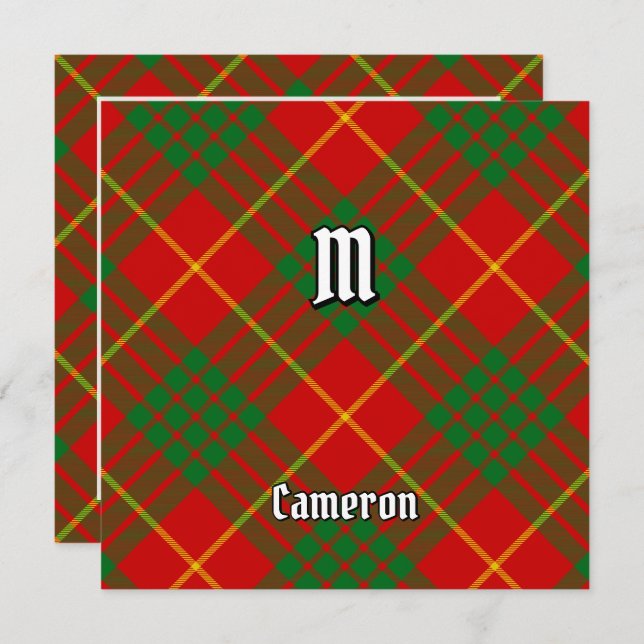 Invitación Clan Cameron Tartan (Anverso / Reverso)