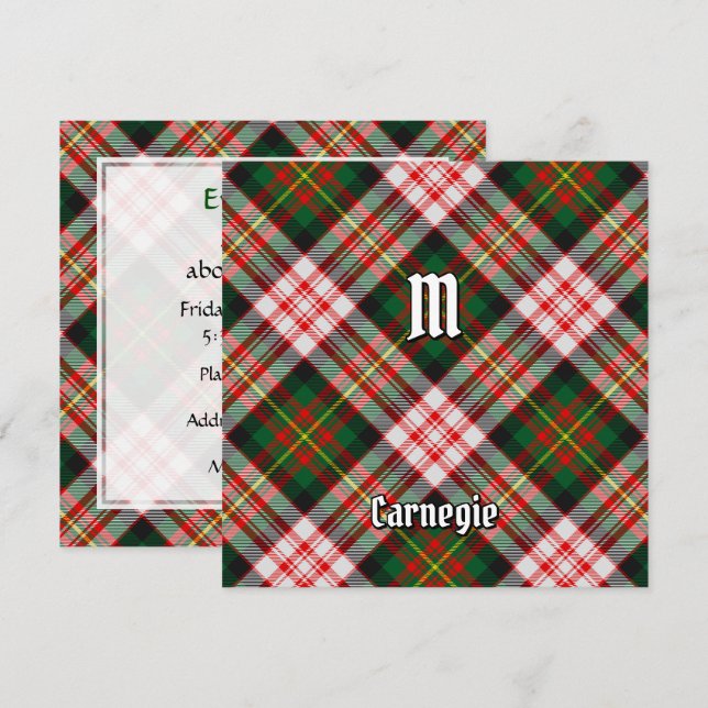 Invitación Clan Carnegie Dress Tartan (Anverso / Reverso)