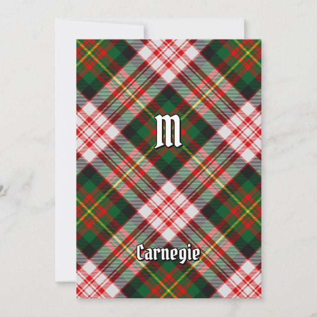 Invitación Clan Carnegie Dress Tartan (Anverso)