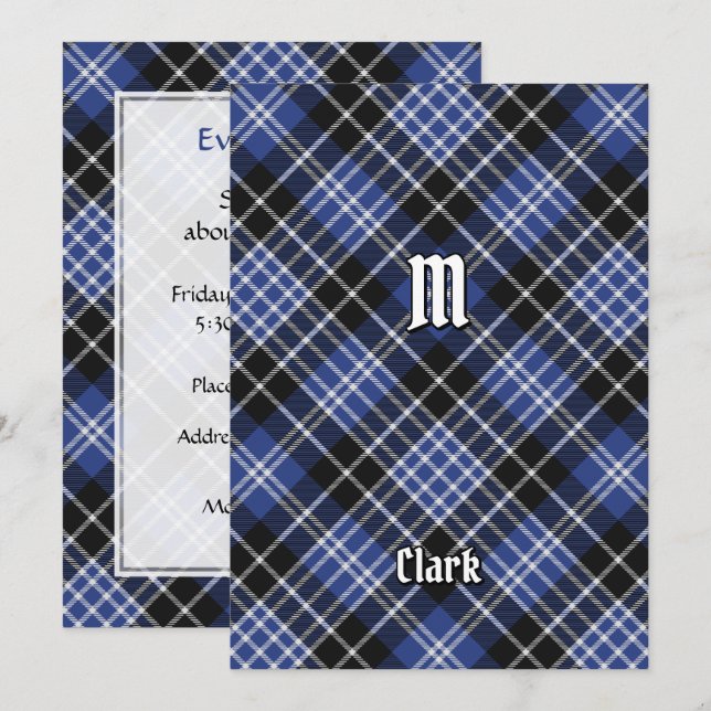 Invitación Clan Clark Tartan (Anverso / Reverso)