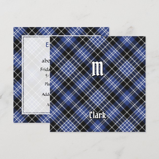 Invitación Clan Clark Tartan (Anverso / Reverso)
