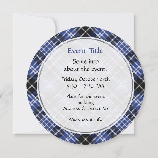 Invitación Clan Clark Tartan (Reverso)