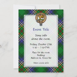 Invitación Clan Cockburn Escudo sobre Tartán