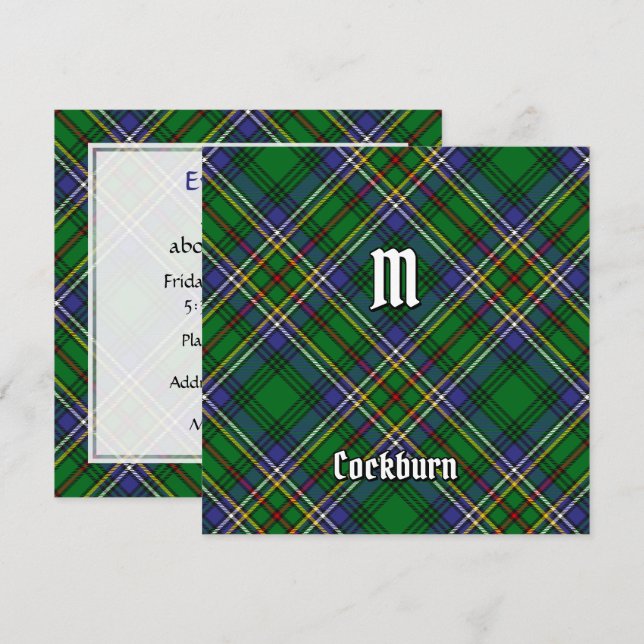 Invitación Clan Cockburn Tartan (Anverso / Reverso)