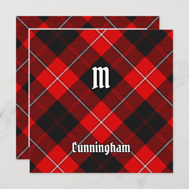 Invitación Clan Cunningham Tartan (Anverso / Reverso)