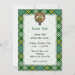 Invitación Clan Currie Lion Escudo sobre Tartán