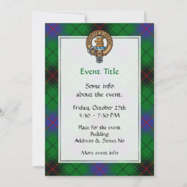 Invitación Clan Davidson Escudo sobre Tartán