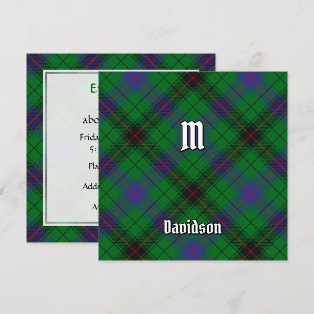 Invitación Clan Davidson Tartan (Anverso / Reverso)