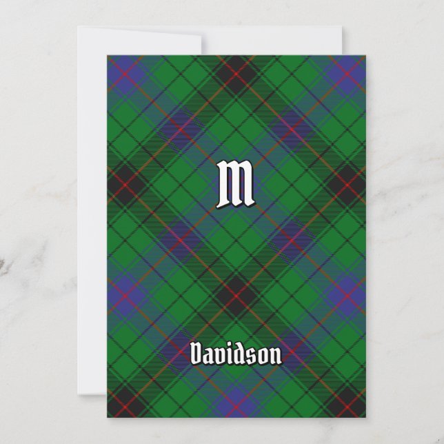 Invitación Clan Davidson Tartan (Anverso)