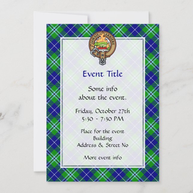 Invitación Clan Douglas Escudo por Tartán (Anverso)